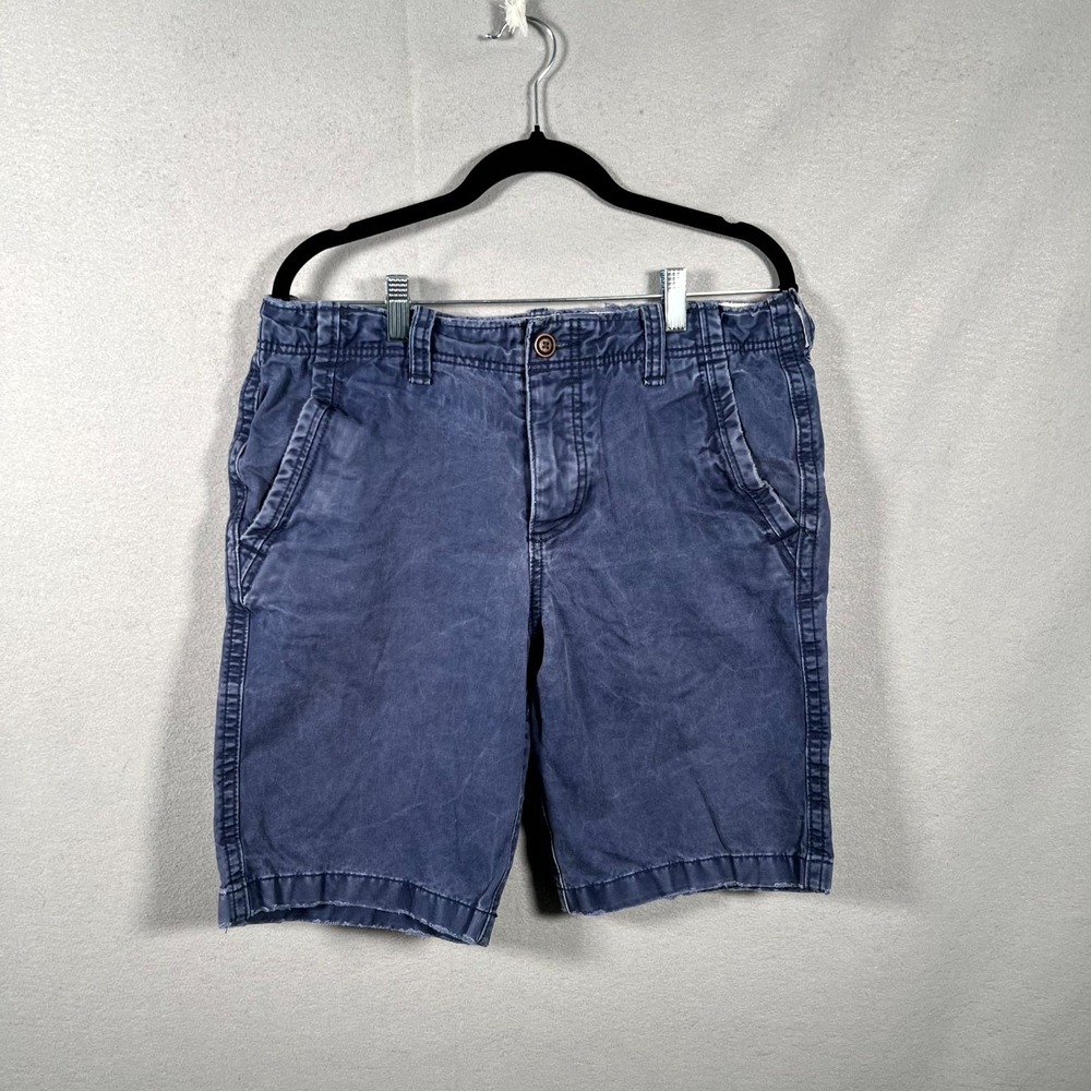 Abercrombie & Fitch Chino Shorts‎ Mens 32 Purple Denim Button Fly Casual Travel